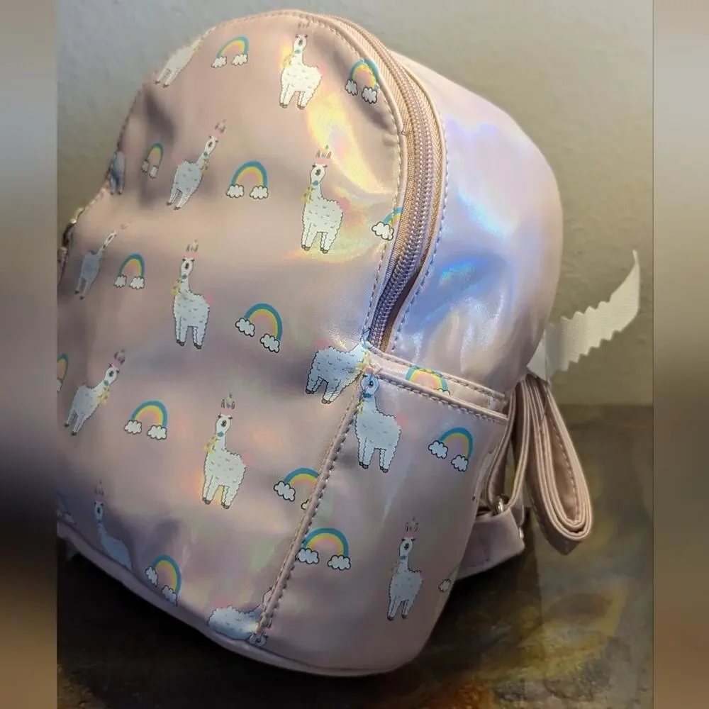 Llama Print Small Backpack NWT